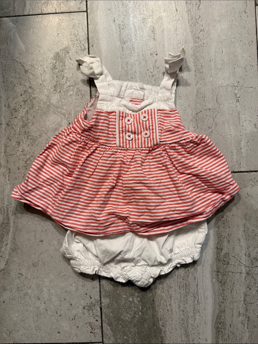 Gymboree Pink & White Striped Baby Romper Dress